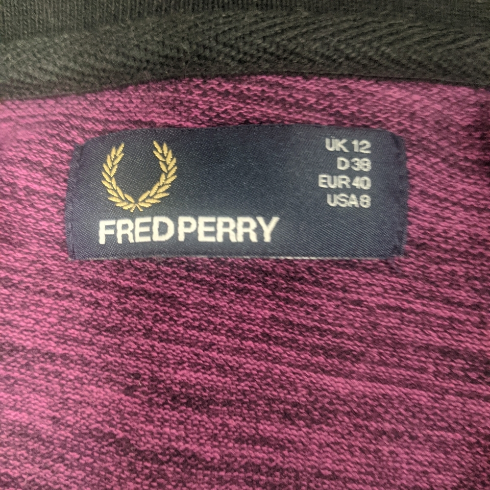 Fred Perry Women's Heather Plum Polo with Black Trim - Picture 2 of 2